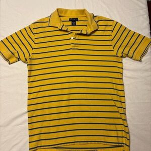 Ivy Crew Classics Short Sleeve Polo Yellow and Blue stripes made of 100% cotton